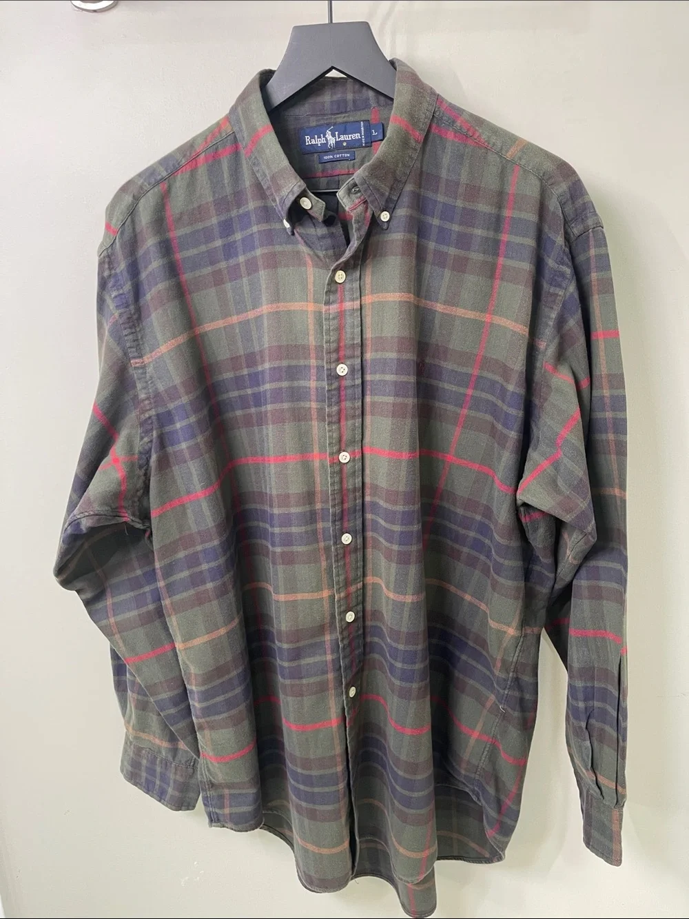 Polo by Ralph Lauren Green and Navy Plaid Button-Down Shirt